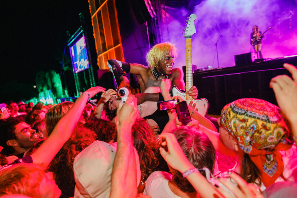 Yves Tumor jumps into the crowd at Green Man 2022