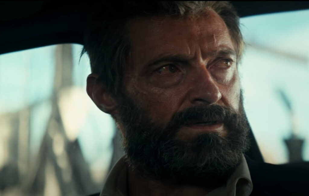 a screenshot of Hugh Jackman in the official trailer for 'Logan'