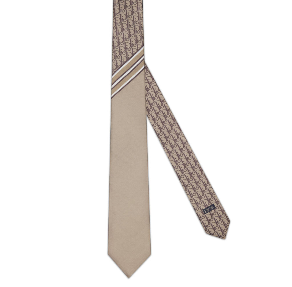 Silk monogram tie