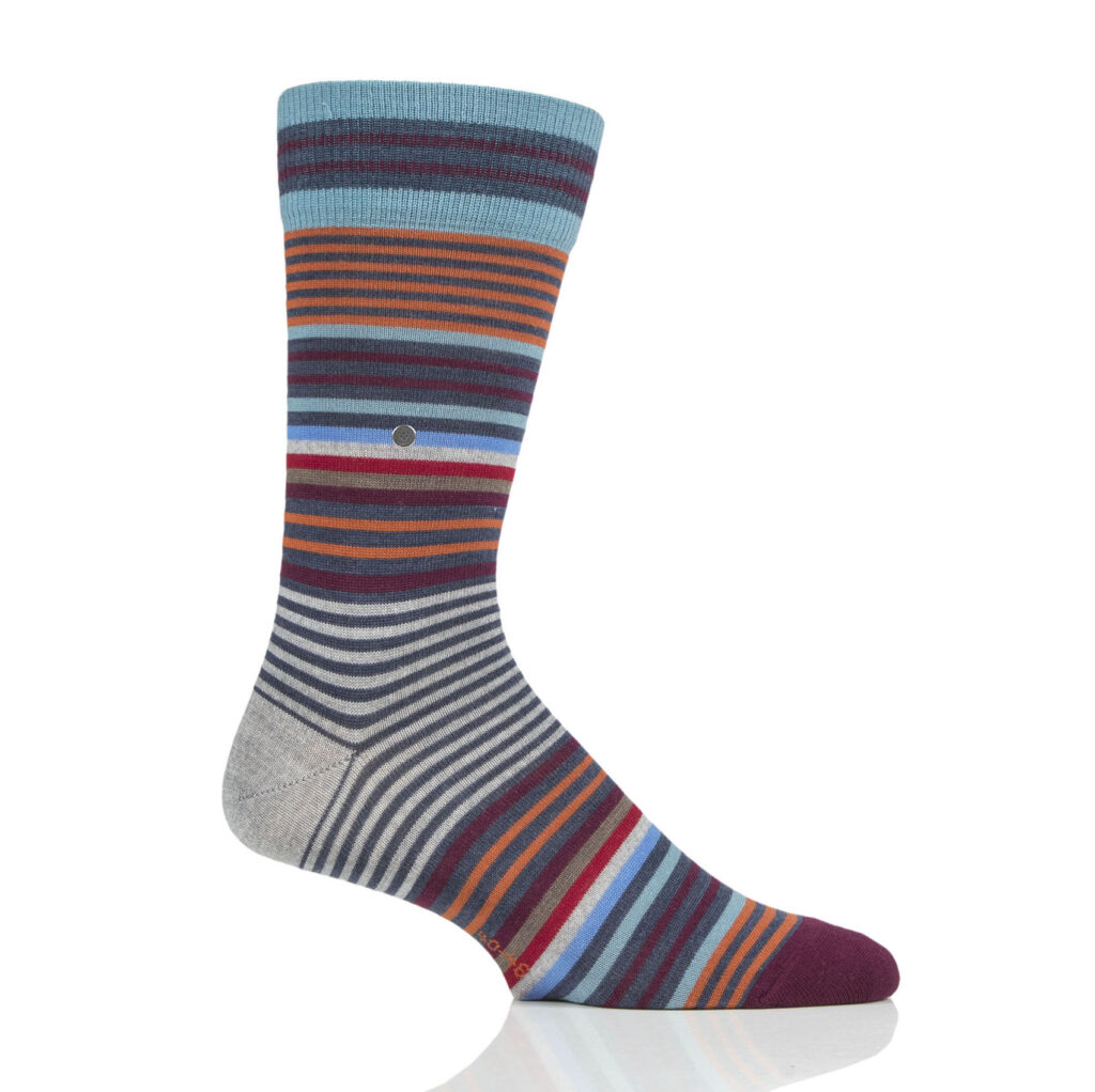 Striped multi-coloured socks