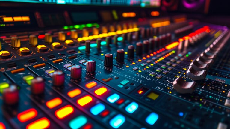 Stock image of music production desk